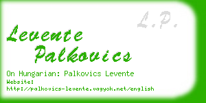 levente palkovics business card